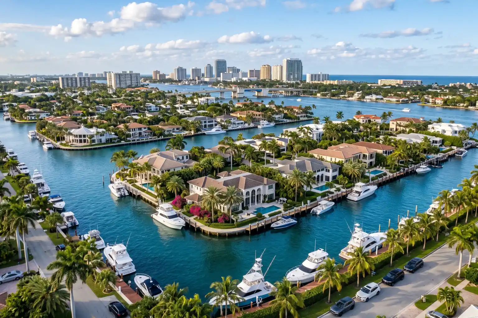 Las Olas Isles finger isle waterfront estate with deepwater dock